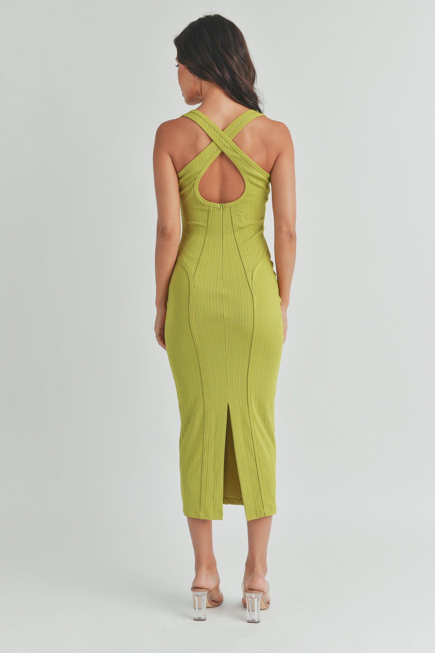 Lime Ribbed Dress