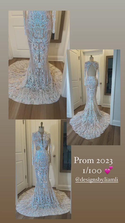 Custom Iridescent Prom Gown