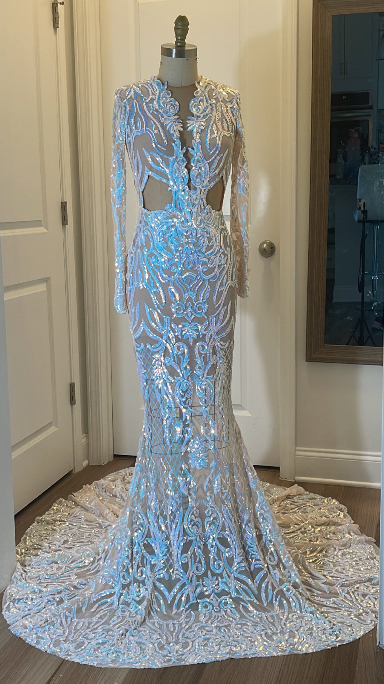 Custom Iridescent Prom Gown